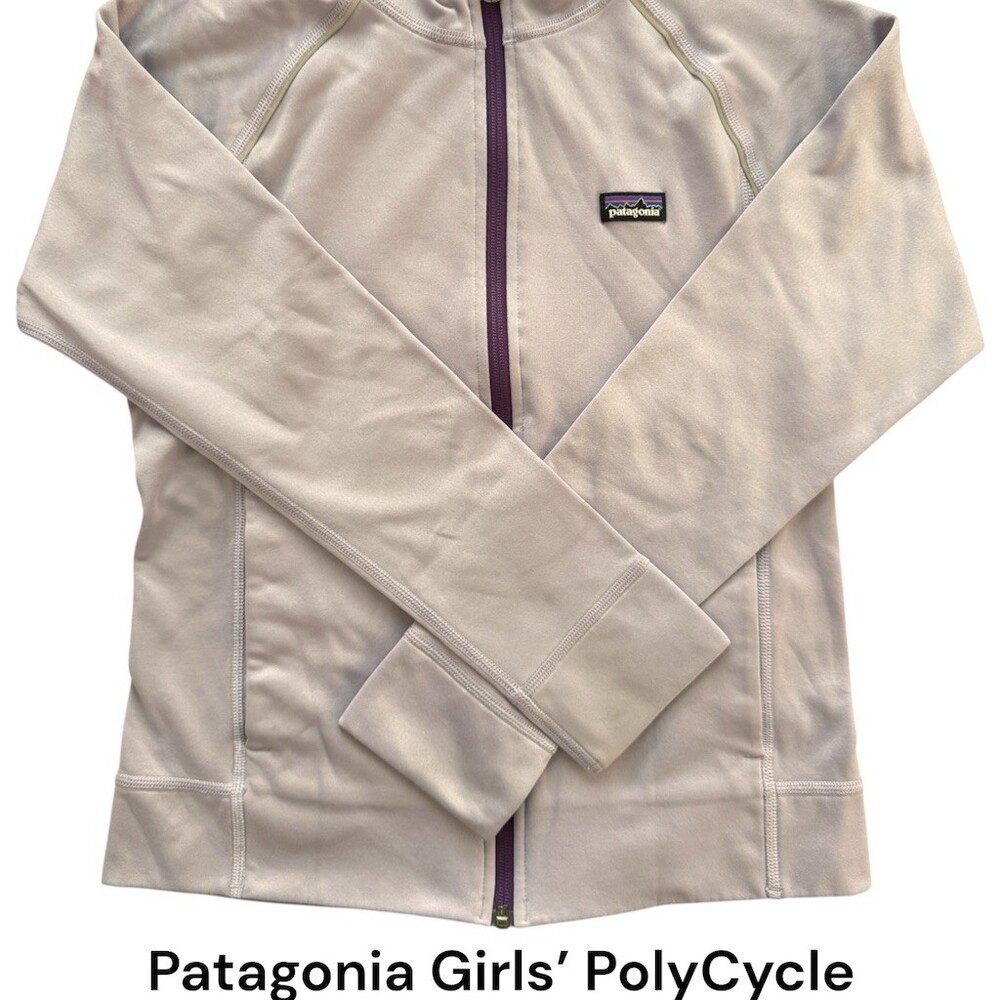 Patagonia Girls PolyCycle Fleece Jacket in Petosky Purple - Girls XL (14)